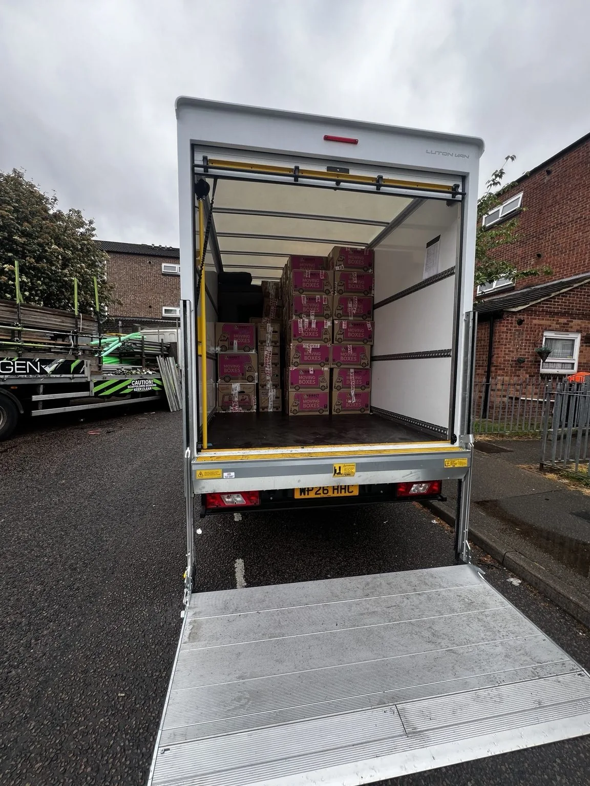 Men with Ven Luton van loaded for a London removals job